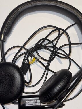 Plantronics Black Wired Over-Ear Headphones with Cushioned Headband